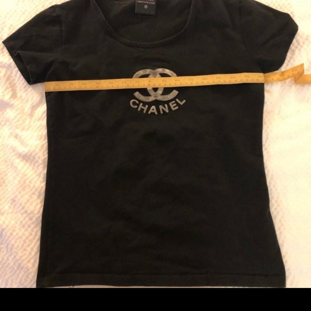Authentic Chanel Sport Logo Black Short Sleeve Tee Size 38/Fits US SM/MED - Picture 6 of 7